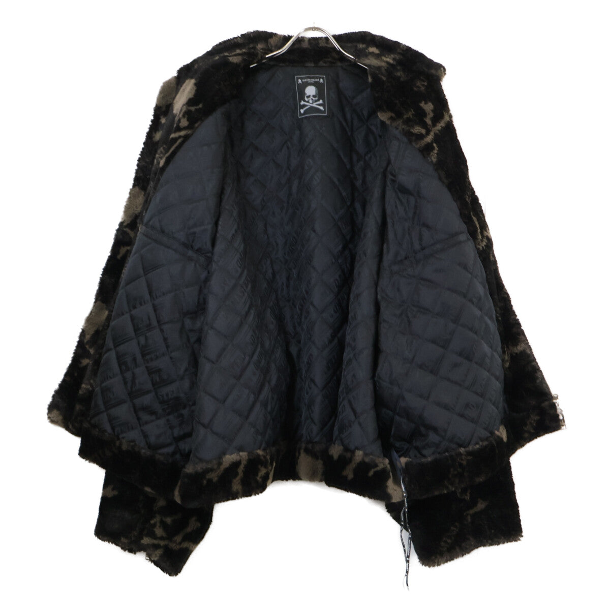 mastermind Skull Faux Fur Zip-Up Jacket Black Size XL