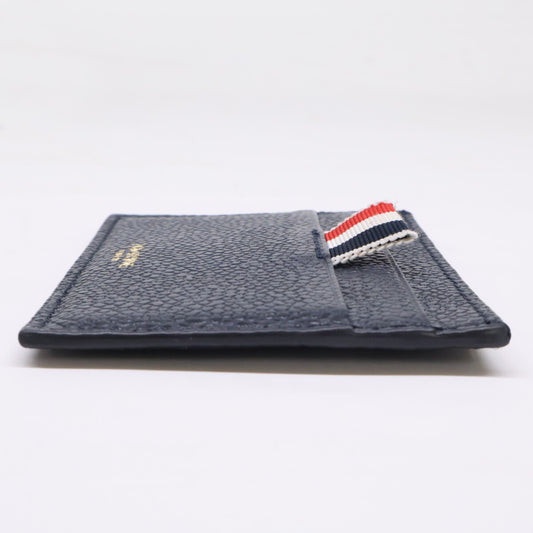 THOM BROWNE Leather Single Card Holder Navy Card Case Size ONE SIZE