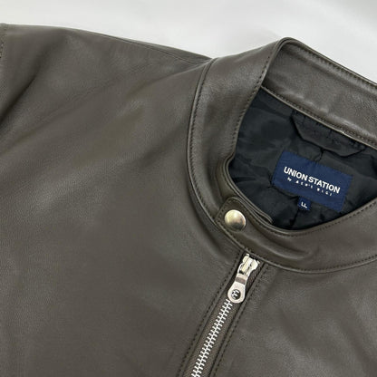 UnionStation Brown Sheep Nappa Single Leather Jacket Size LL