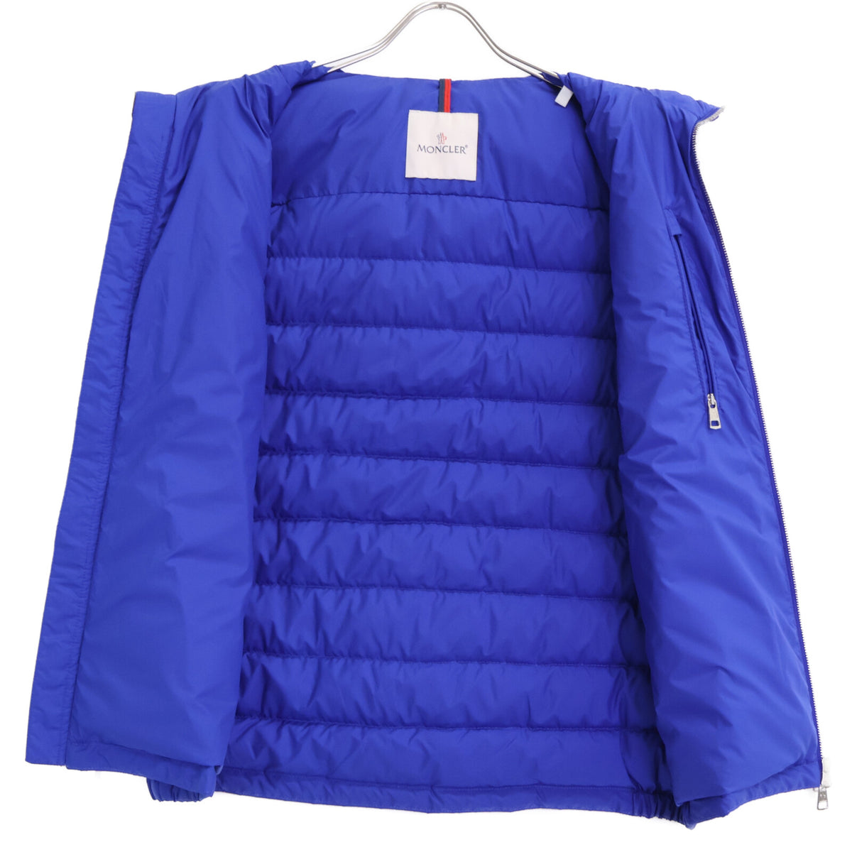 MONCLER ALBYT Hooded Down Vest Blue Size 3
