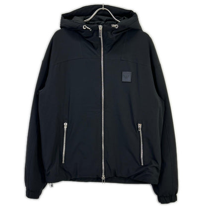 EMPORIOARMANI FW22 Black Logo Hoodie Puffer Jacket Size 48