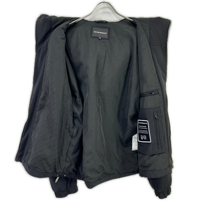 EMPORIOARMANI FW22 Black Logo Hoodie Puffer Jacket Size 48