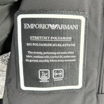 EMPORIOARMANI FW22 Black Logo Hoodie Puffer Jacket Size 48