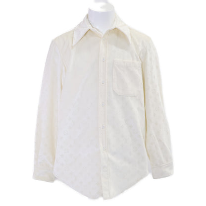 LOUIS VUITTON Monogram Velvet Classic Shirt White Size M