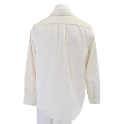 LOUIS VUITTON Monogram Velvet Classic Shirt White Size M