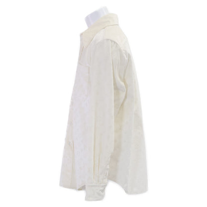 LOUIS VUITTON Monogram Velvet Classic Shirt White Size M