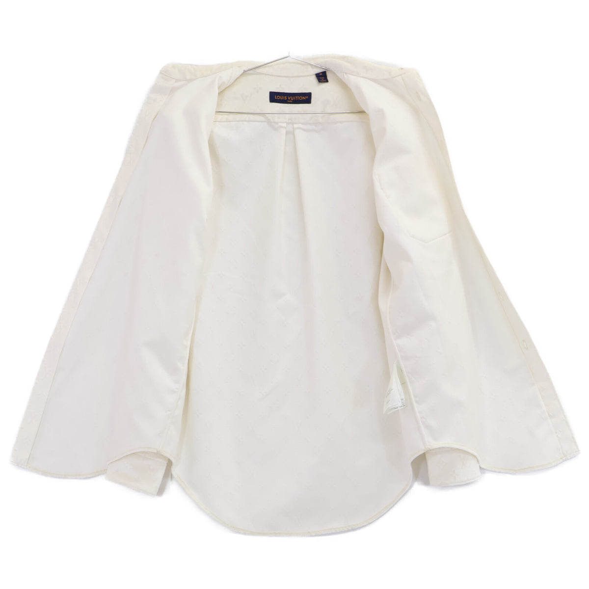LOUIS VUITTON Monogram Velvet Classic Shirt White Size M