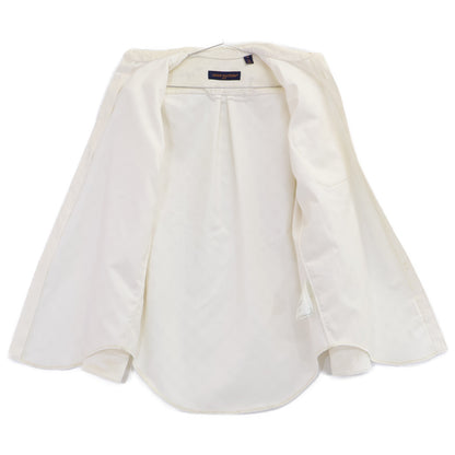 LOUIS VUITTON Monogram Velvet Classic Shirt White Size M