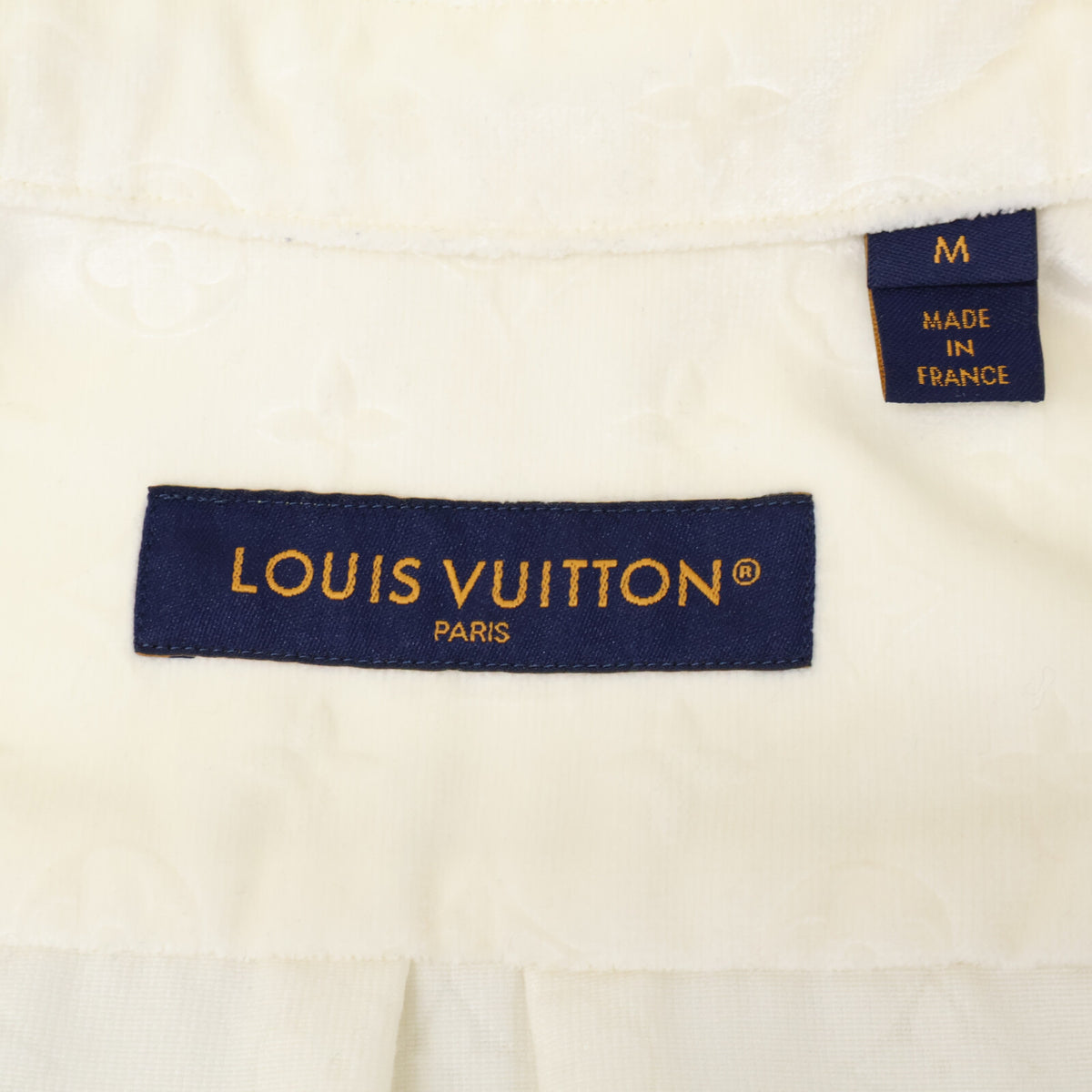 LOUIS VUITTON Monogram Velvet Classic Shirt White Size M