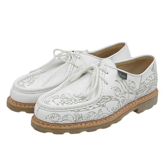 Paraboot Michael Tattoo U-Tip Leather Boots White Size EU 42