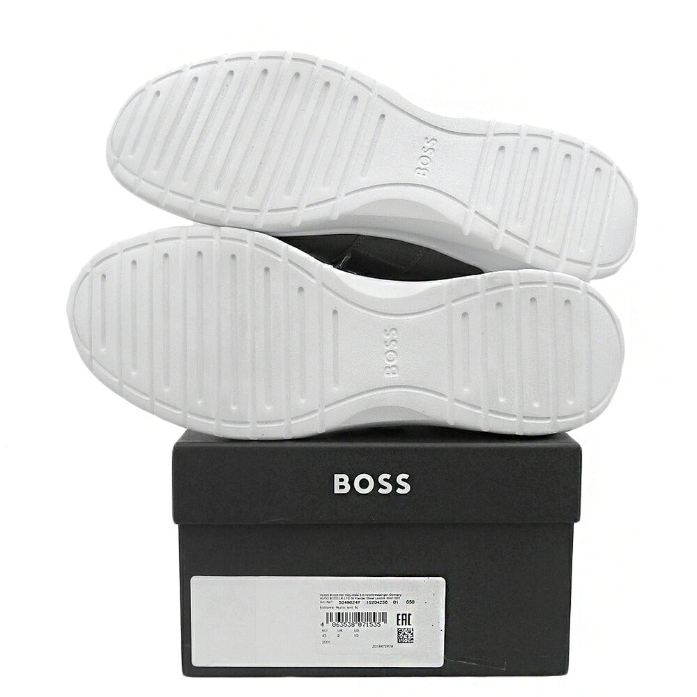 BOSS Gray Extreme Run Knit Low-Top Sneakers Size EU 43
