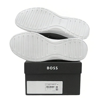 BOSS Gray Extreme Run Knit Low-Top Sneakers Size EU 43