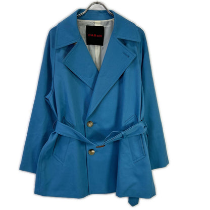 CABaN Light Blue Wool Gabardine Short Trench Coat Size S