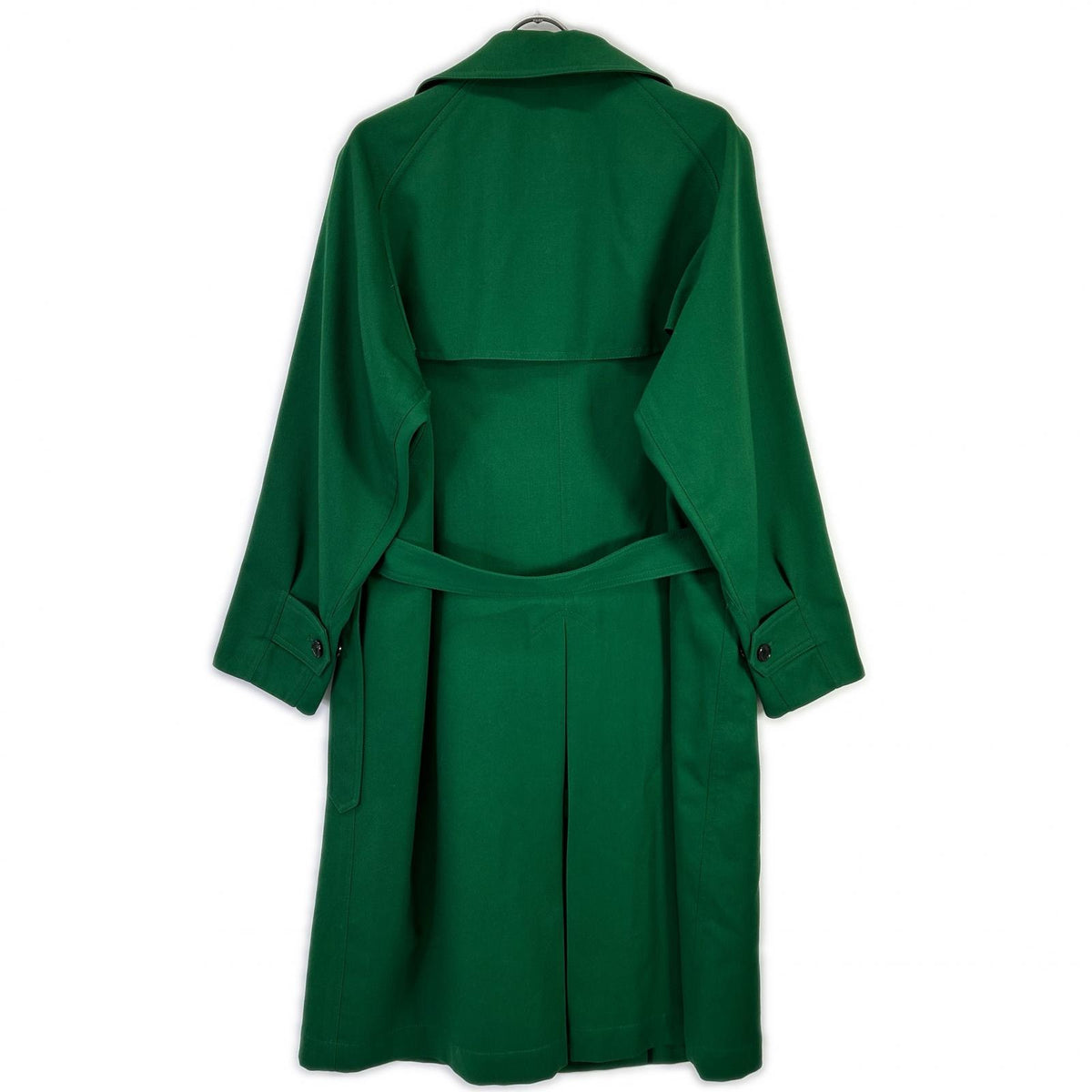 CABaN Green Wool Gabardine Long Trench Coat Size S