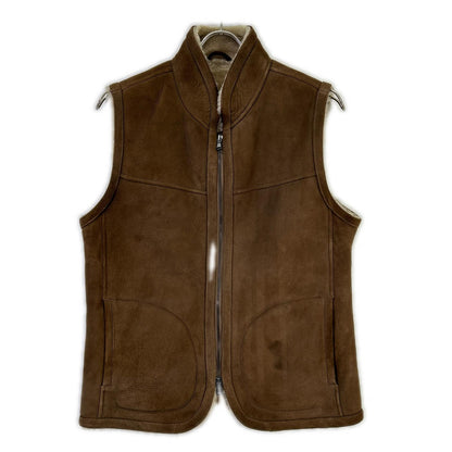 EMMETI Brown Shearling Boa Zip Vest Size 44