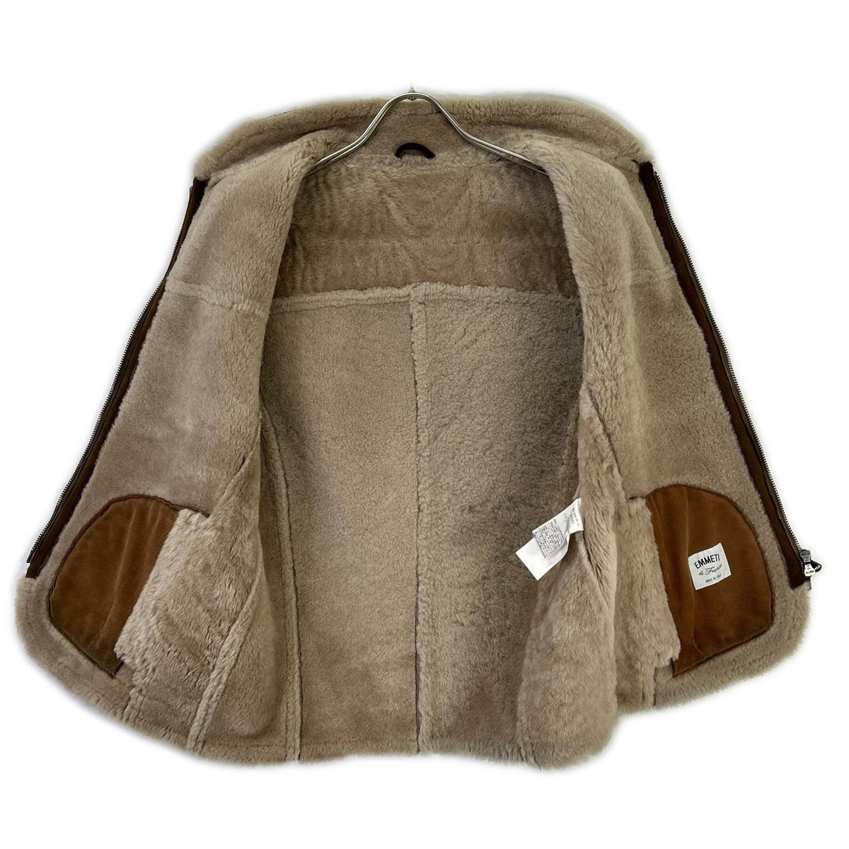 EMMETI Brown Shearling Boa Zip Vest Size 44