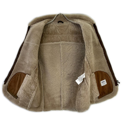 EMMETI Brown Shearling Boa Zip Vest Size 44