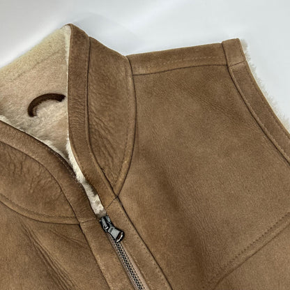 EMMETI Brown Shearling Boa Zip Vest Size 44