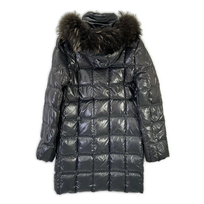 DUVETICA Gray Raccoon Fur Quilted Down Coat Size 48