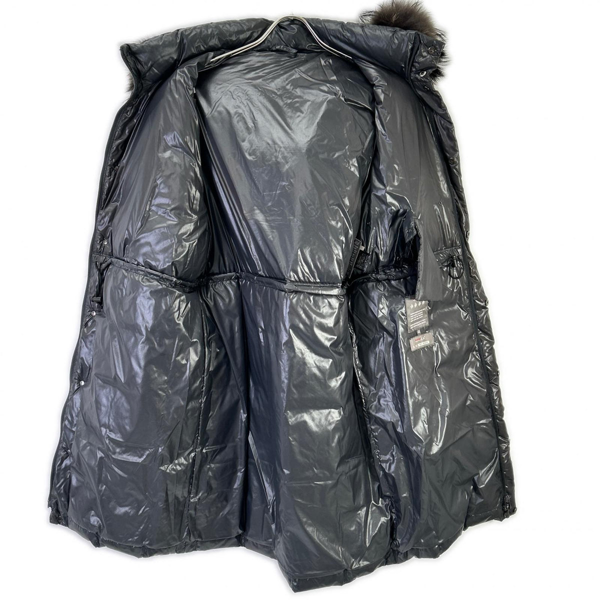 DUVETICA Gray Raccoon Fur Quilted Down Coat Size 48