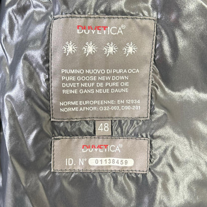 DUVETICA Gray Raccoon Fur Quilted Down Coat Size 48