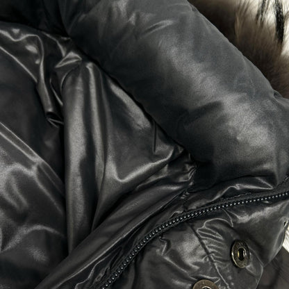 DUVETICA Gray Raccoon Fur Quilted Down Coat Size 48