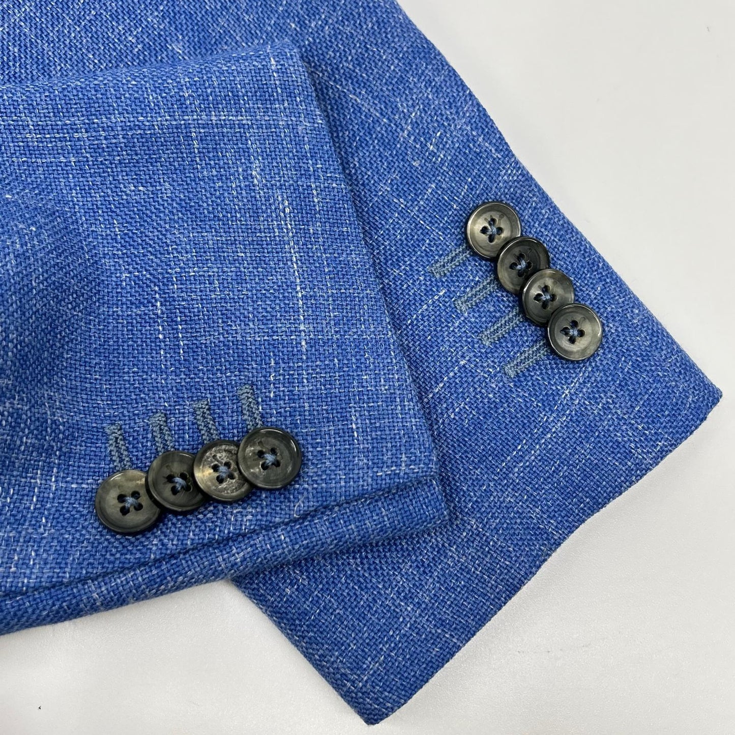 ISAIA SAILOR Wool Silk Linen 3B Single Jacket Blue Size 46