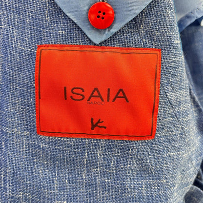 ISAIA SAILOR Wool Silk Linen 3B Single Jacket Blue Size 46