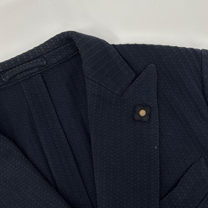 LARDINI Navy Double Seersucker Jacket Size 48