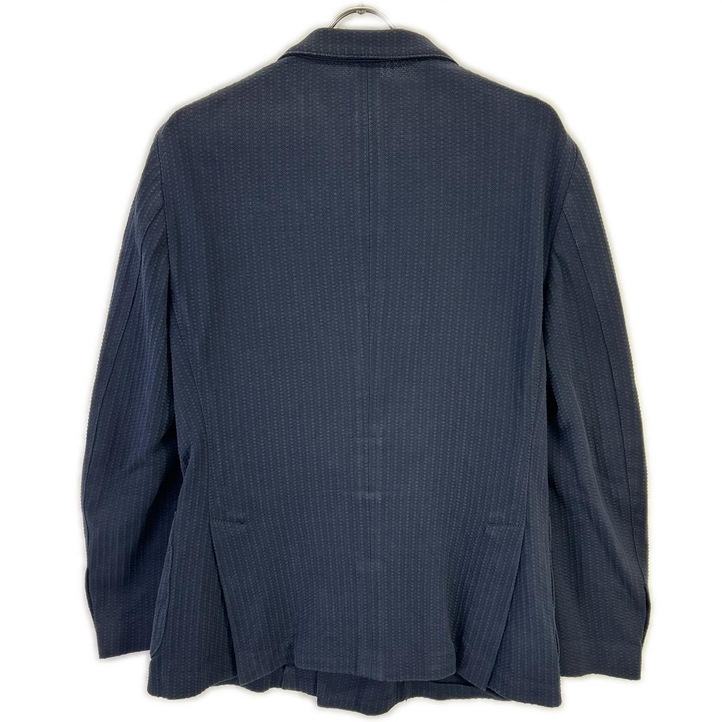 LARDINI Navy Double Seersucker Jacket Size 48