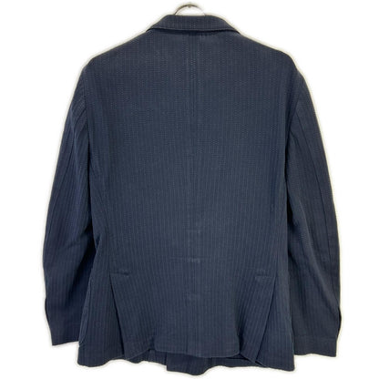 LARDINI Navy Double Seersucker Jacket Size 48