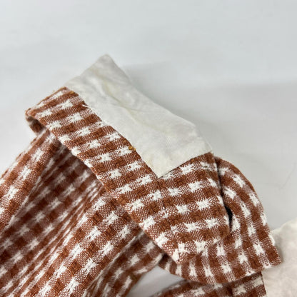 LARDINI Brown Cotton Linen Check 3B Jacket Size 46