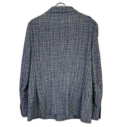 eleventy Blue Cotton Double-Breasted Jacket Size 50