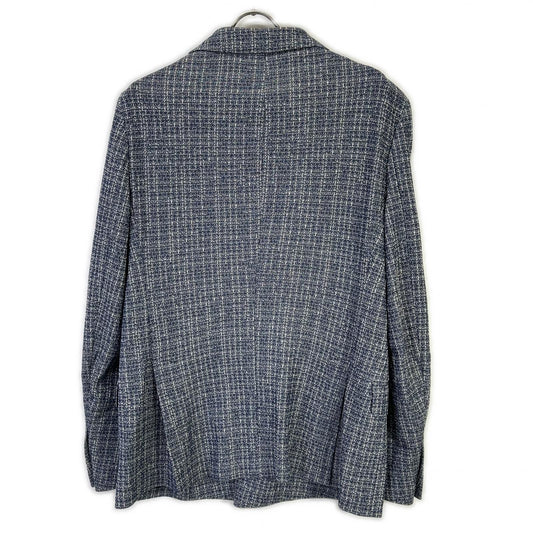 eleventy Blue Cotton Double-Breasted Jacket Size 50