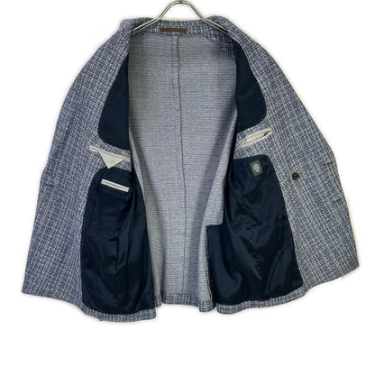 eleventy Blue Cotton Double-Breasted Jacket Size 50