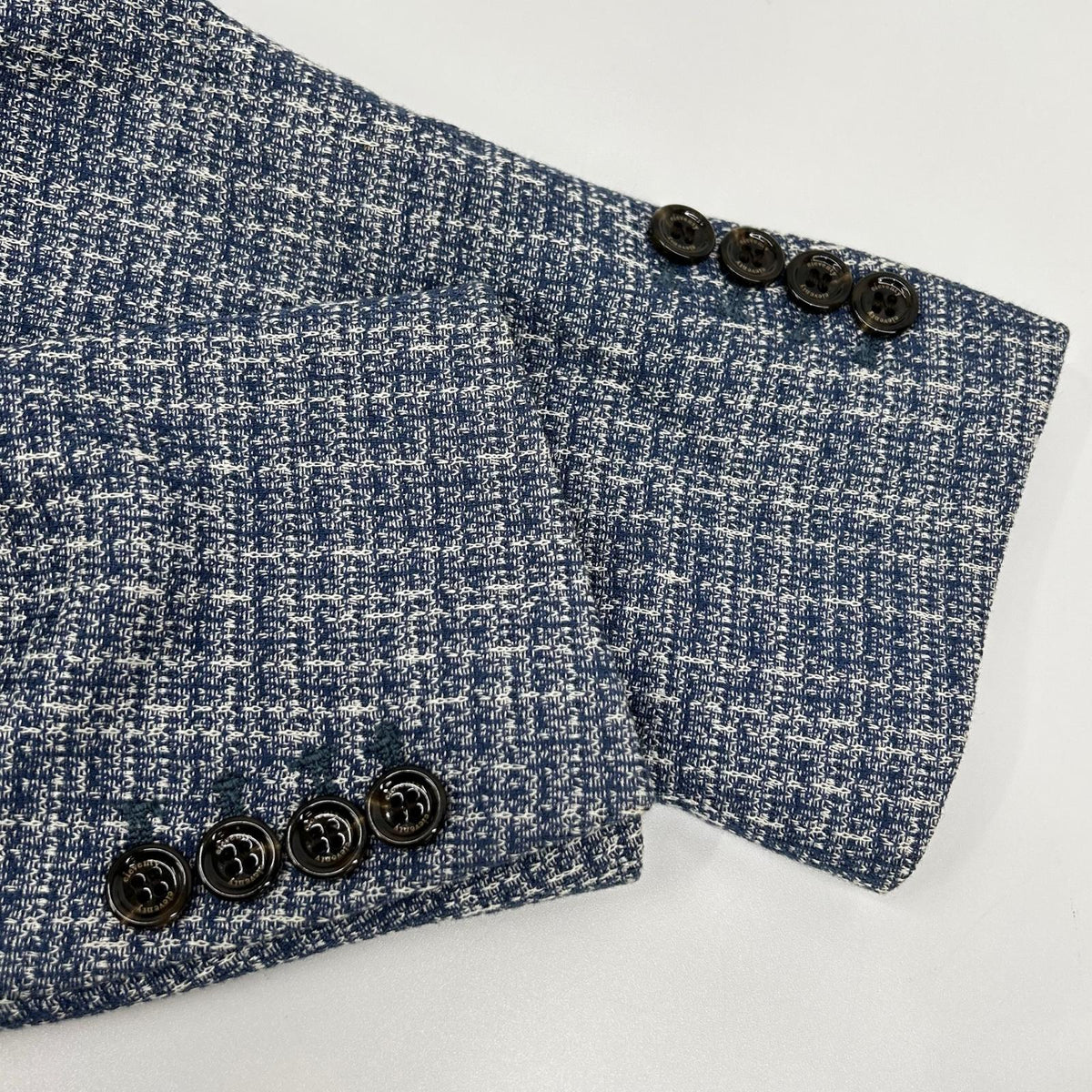 eleventy Blue Cotton Double-Breasted Jacket Size 50