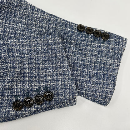 eleventy Blue Cotton Double-Breasted Jacket Size 50