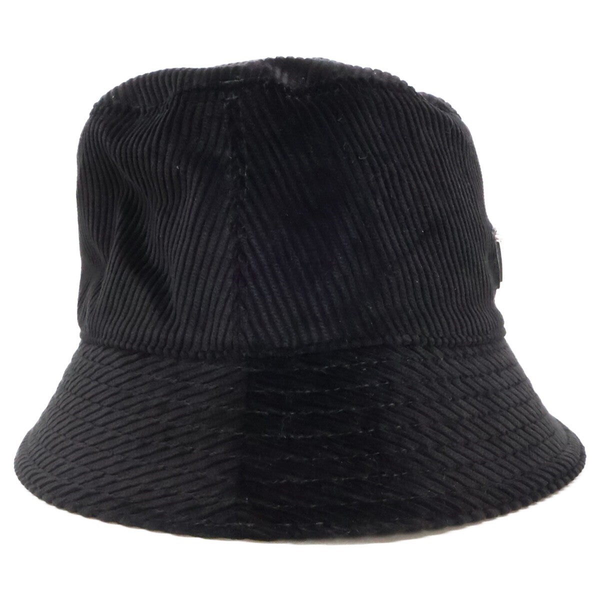 PRADA Triangle Logo Corduroy Bucket Hat Size L