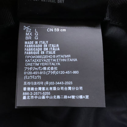 PRADA Triangle Logo Corduroy Bucket Hat Size L