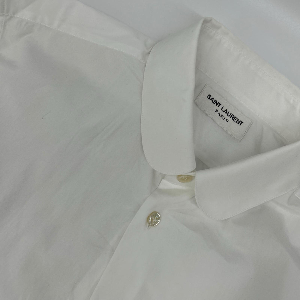 SAINT LAURENT PARIS White Cotton Long Sleeve Shirt Size 37