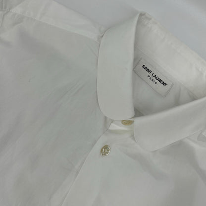 SAINT LAURENT PARIS White Cotton Long Sleeve Shirt Size 37