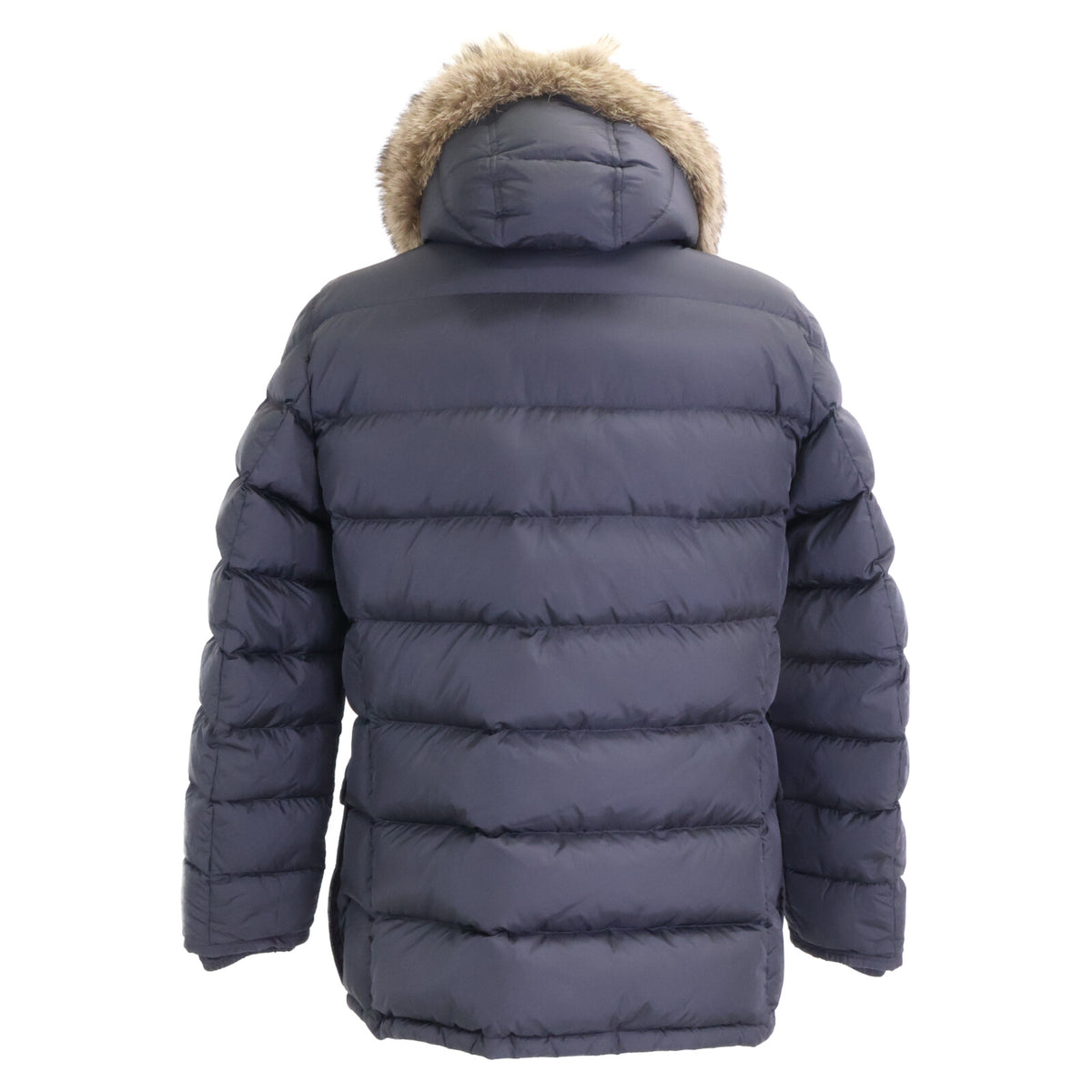 MONCLER CLUNY Fur Hooded Nylon Down Jacket Black Size 4