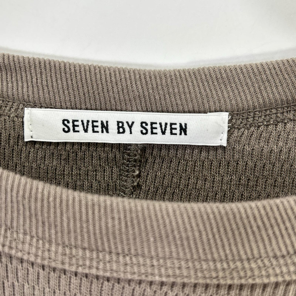 SEVEN BY SEVEN Khaki Waffle Long Sleeve Shirt Size S