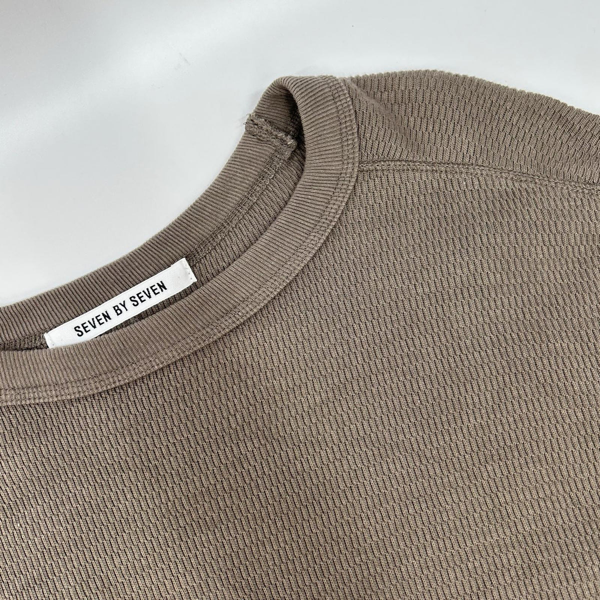 SEVEN BY SEVEN Khaki Waffle Long Sleeve Shirt Size S
