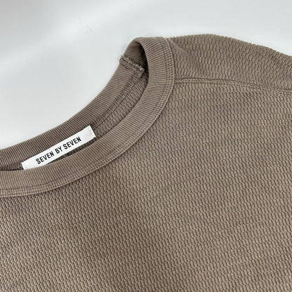SEVEN BY SEVEN Khaki Waffle Long Sleeve Shirt Size S