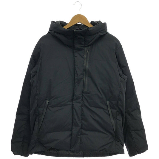 B&Y U-ARROWS Black Chambray Hooded Down Jacket Size L