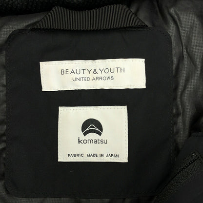 B&Y U-ARROWS Black Chambray Hooded Down Jacket Size L