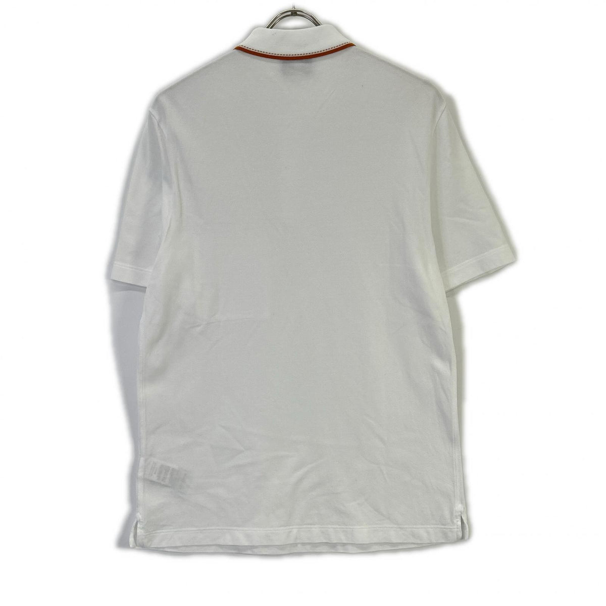 HERMES White H-Embroidered Pocket Polo Shirt Size S