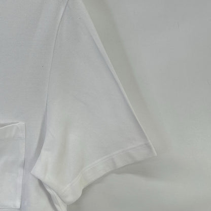 HERMES White H-Embroidered Pocket Polo Shirt Size S