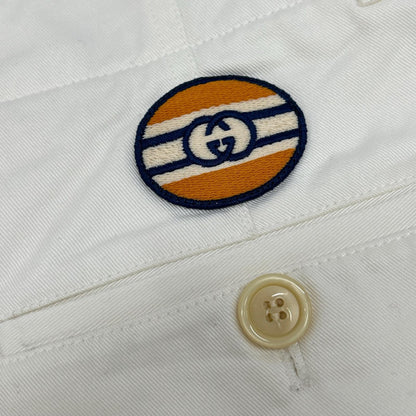 GUCCI White Interlocking G Shorts Size 44